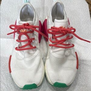 Adidas Kids White and Pink Sneakers